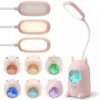 Lampka biurkowo-nocna Renifer LED, Lampka biurkowa 2w1. Zmienna jasność; gradient w lampce nocnej. Ładowanie przez kabel micro USB.