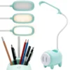 Lampka biurkowa TGX-788 LED, Lampka na biurko dla dzieci z pojemniczkiem na artykuły szkolne. Zmienna jasność oraz barwa światła. Ładowanie przez kabel micro USB.