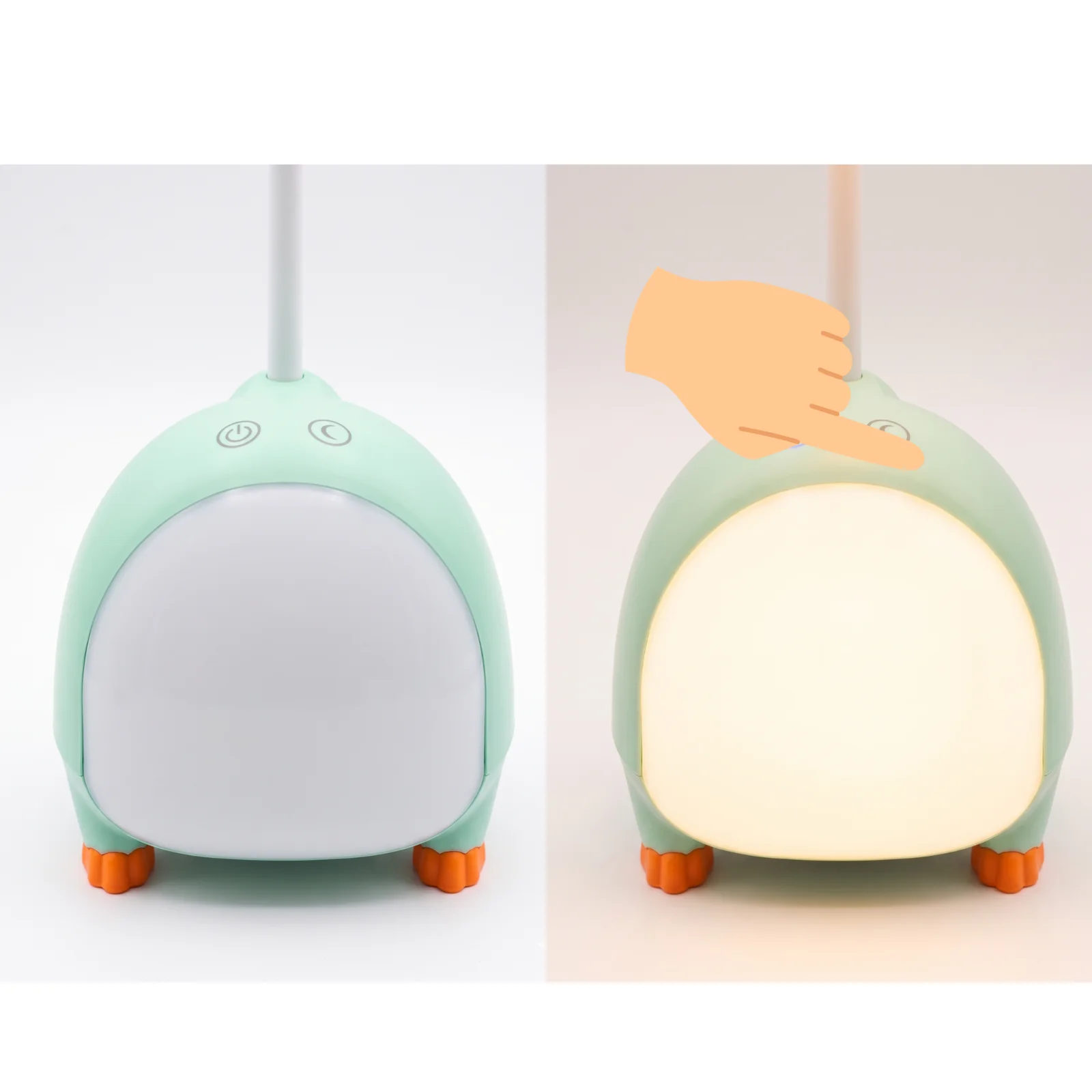 Lampka biurkowo-nocna Mały Smok LED, Lampka biurkowa 2w1. Zmienna jasność; neutralna barwa światła. Ładowanie przez kabel micro USB.
