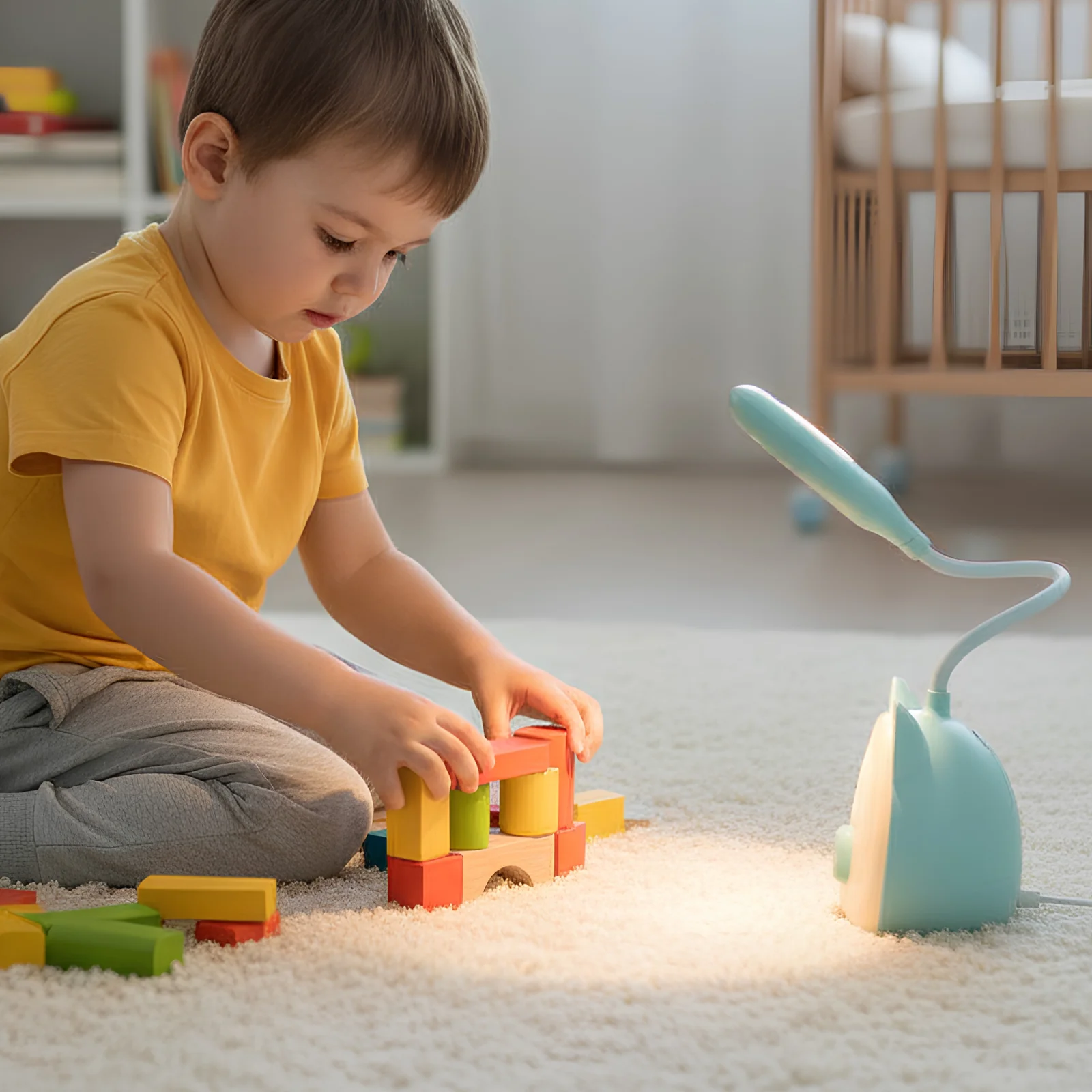Lampka biurkowo-nocna 2w1Prosiątko LED, Podwójny akumuator. Zmienna jasność; neutralna barwa światła. Ładowanie przez kabel micro USB.