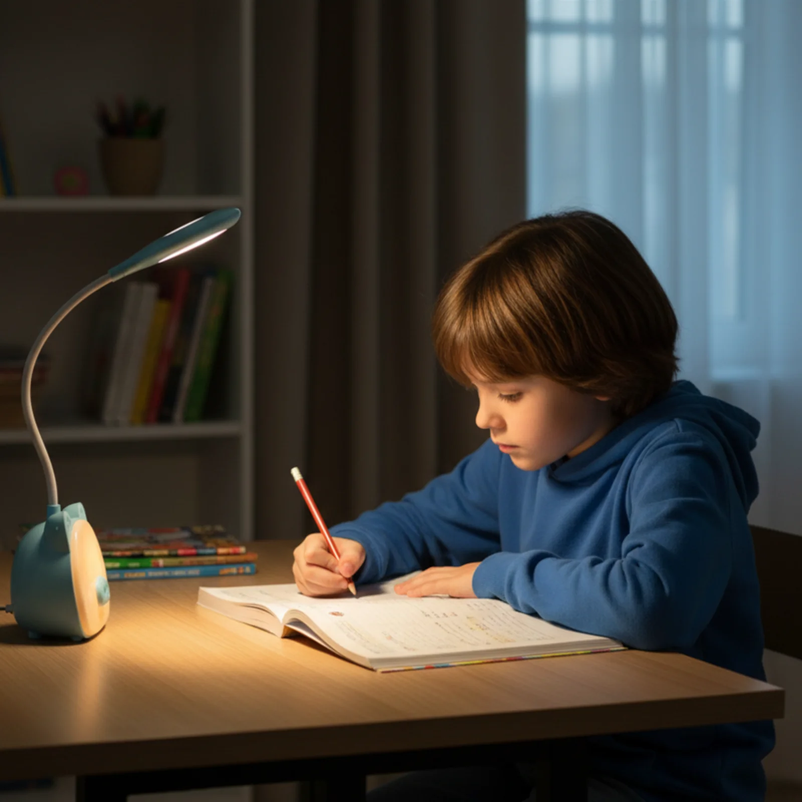 Lampka biurkowo-nocna 2w1Prosiątko LED, Podwójny akumuator. Zmienna jasność; neutralna barwa światła. Ładowanie przez kabel micro USB.