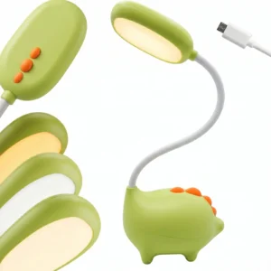 Lampka biurkowa Dino LED, Lampka na biurko dla dzieci. Zmienna jasność oraz barwa światła. Ładowanie przez kabel micro USB.