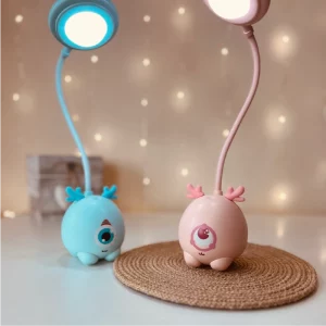Lampka biurkowa dziecięca LED, lampka na biurko. Zmienna jasność, białe światło. Ładowanie przez USB. Dostępna w różowym, zielonym, kolorach.