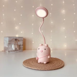 Lampka biurkowa dziecięca LED, lampka na biurko. Zmienna jasność, białe światło. Ładowanie przez USB. Dostępna w różowym, zielonym, kolorach.