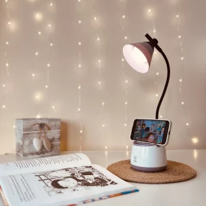 Lampka biurkowa dziecięca Sakura LED, Lampka biurkowa dziecięca . Zmienna jasność; ciepła, zimna, mieszana barwy światła. Pojemniczek na artykuły szkolne