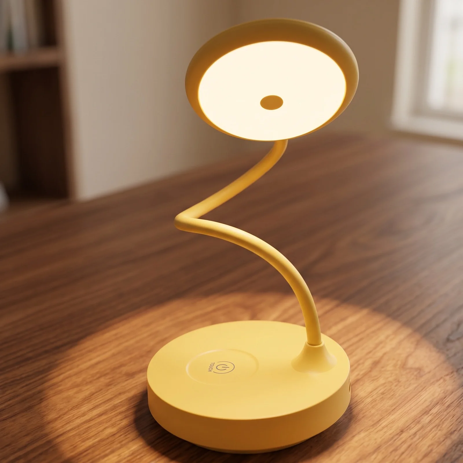 Lampka biurkowa z lampką nocną UFO LED, Lampka biurkowa 2w1 . Zmienna jasność; ciepła barwa światła. Ładowanie przez kabel micro USB.