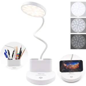 Lampka biurkowa dziecięca TGX-L22 LED, Lampka biurkowa dziecięca z kablem type-c. Zmienna jasność; zimna barwa światła. Pojemniczek na artykuły szkolne