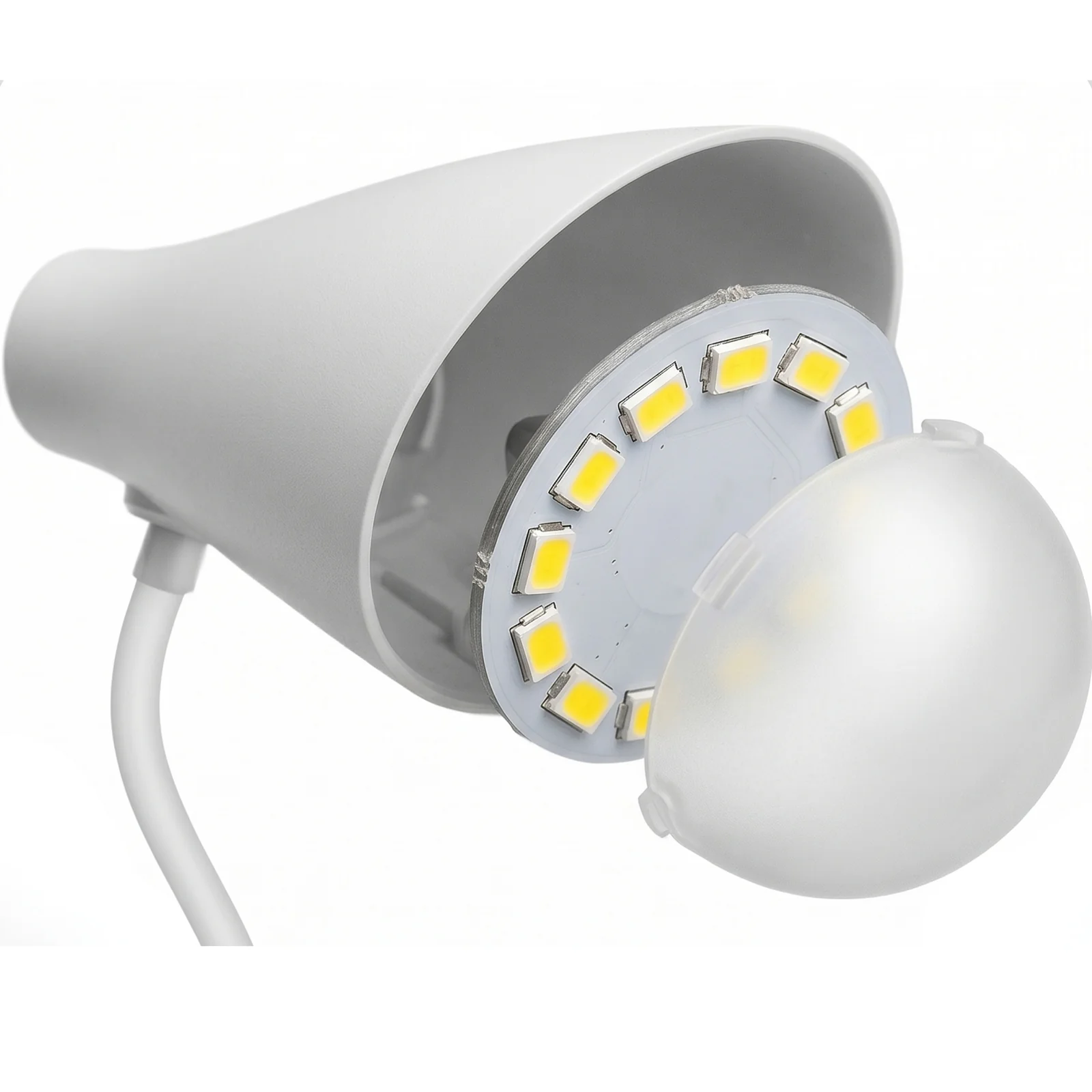 Lampa na biurko LED z wtyczką, Lampka biurkowa z jednym przyciskiem. dziecięca. 1 tryb jasności; Bardzo mocna jasność oraz zimna barwa światła. Stabilna konstrukcja.