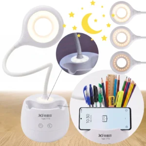 Lampka biurkowo-nocna pojemnik TGX-722 LED, Lampka biurkowa dziecięca z pojemniczkiem na artykuły szkolne. Zmienna jasność; mieszana barwa światła.