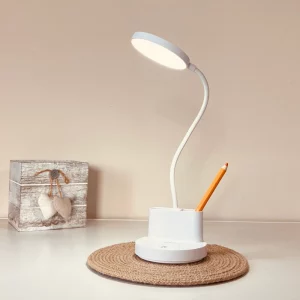 Lampka biurkowa dziecięca TGX-L22 LED, Lampka biurkowa dziecięca z kablem type-c. Zmienna jasność; zimna barwa światła. Pojemniczek na artykuły szkolne