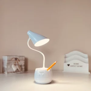 Lampka biurkowo-nocna dziecięca TGX-7007 LED, Lampka biurkowa dziecięca z kablem type-c. Zmienna jasność; zimna barwa światła. Pojemniczek na artykuły szkolne