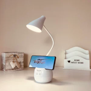 Lampka biurkowo-nocna dziecięca TGX-7007 LED, Lampka biurkowa dziecięca z kablem type-c. Zmienna jasność; zimna barwa światła. Pojemniczek na artykuły szkolne