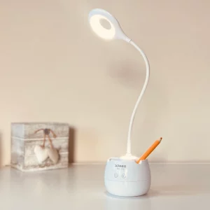 Lampka biurkowo-nocna pojemnik TGX-722 LED, Lampka biurkowa dziecięca z pojemniczkiem na artykuły szkolne. Zmienna jasność; mieszana barwa światła.