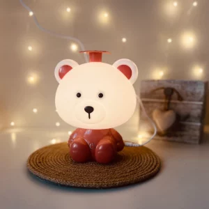 Miś lampka nocna dla pokoju dziecięcego LED, lampka nocna Miś dziecięca, dla dzieci. Ładowanie przez USB sprawia, że jest praktyczna i wygodna. Bezpieczna dla dzieci, dostępna w kolorze brązowym.