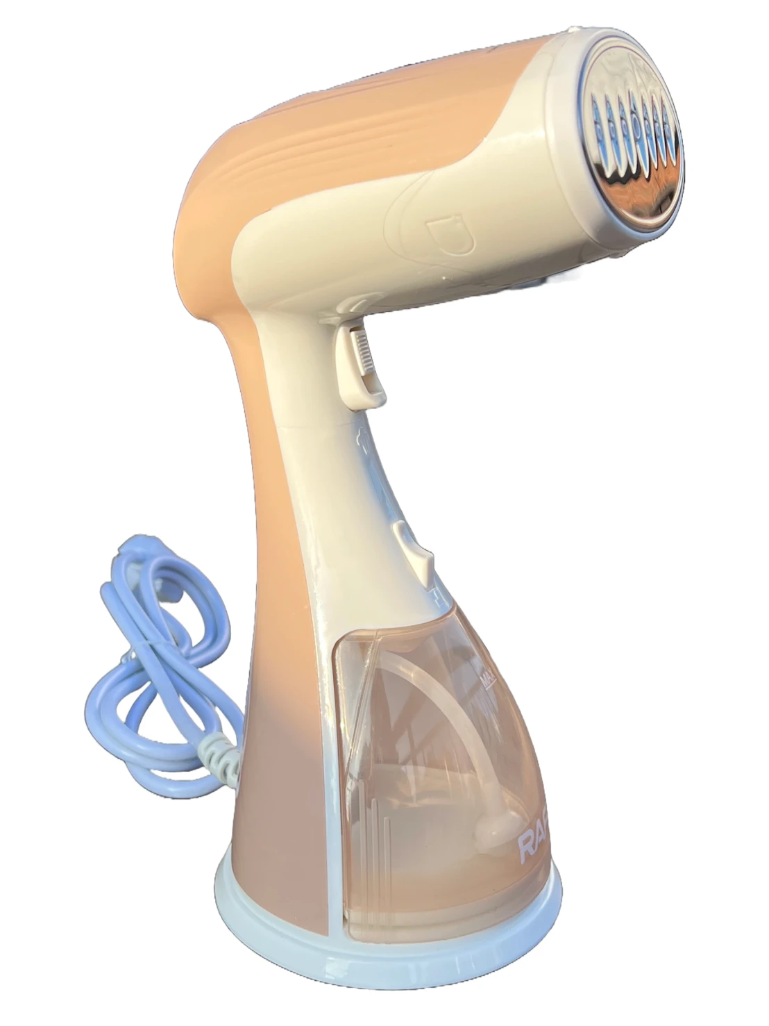 Steamer RAF R1214B 1500W Ręczny Steamer RAF R1214B 1500W, Szybkie nagrzewanie – 35 s, Usuwa zagniecenia, zapachy, kłaczki, Do delikatnych tkanin, zasłon, ubrań, Zbiornik 300 ml