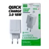 Szybka ładowarka 18W M2-TEC CX-94 z technologią Quick Charge 3.0 USB-A – szybkie ładowanie. Napięcia: 5V/3A, 9V/2A, 12V/1.5A. Idealna do domu i podróży.